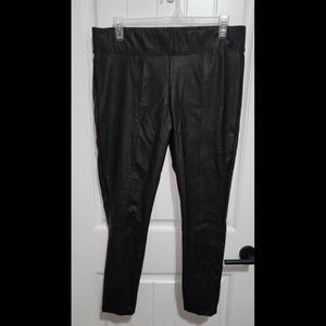 Old Navy Stevie pants black pleather faux leather ponte XL high rise womens